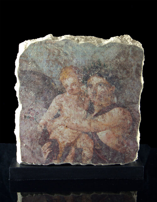 Fresco romano Ménade y Eros
