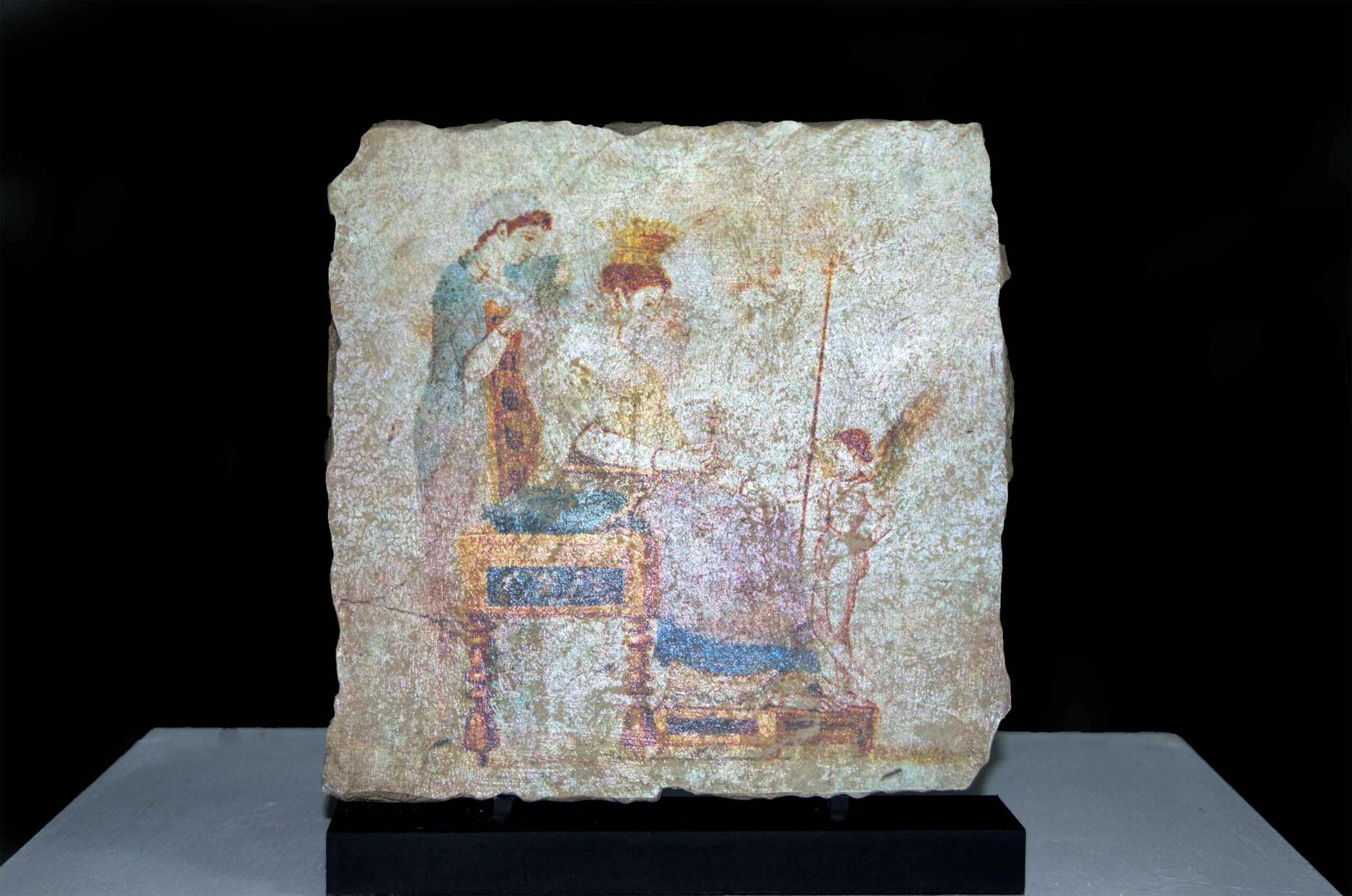Fresco de una escena de Ornatrix romana con Afrodita, Eros y una de las Gracias - Imagen 2
