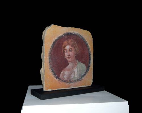 FRESCO RETRATO MUJER CON PERLAS DE POMPEYA